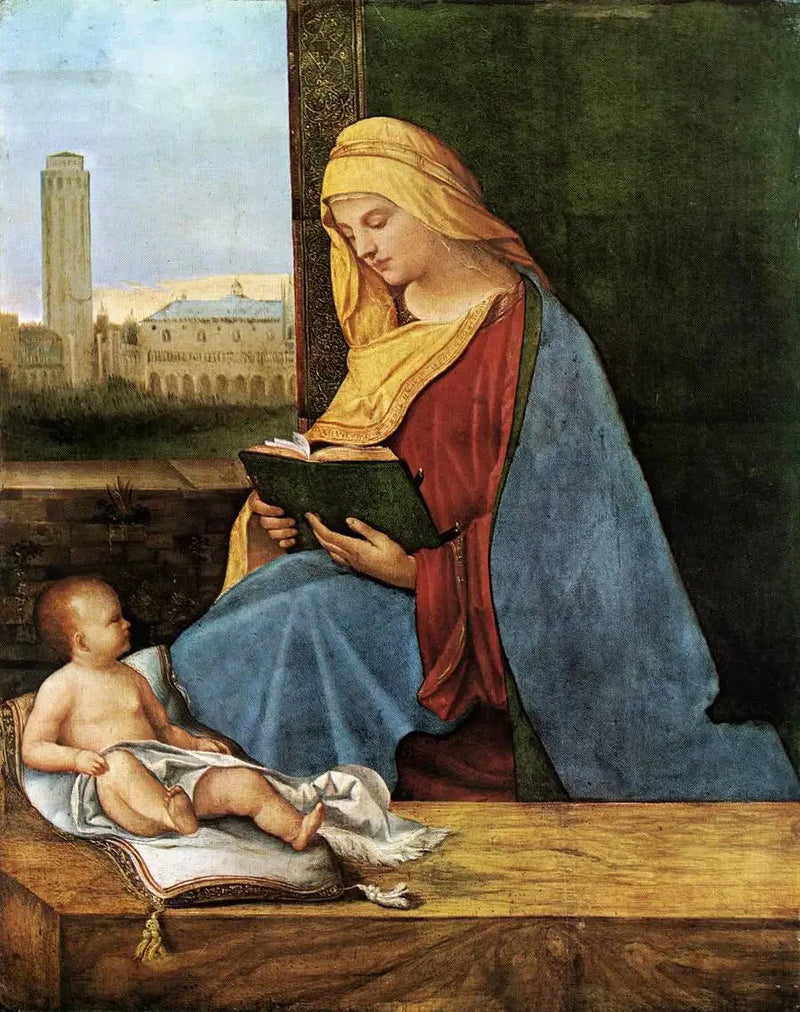 Jomfru med barnet lesende - Giorgione