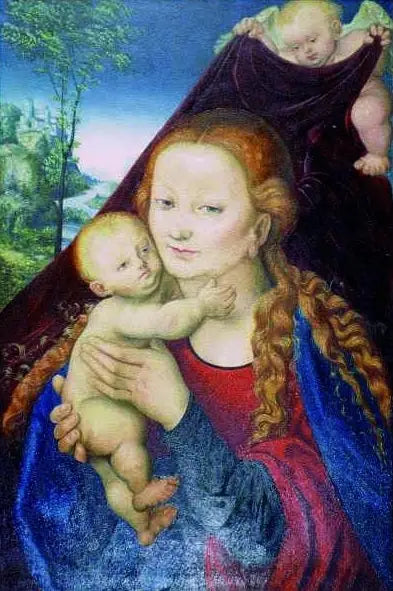 Jomfru med barnet. - Lucas Cranach den eldre
