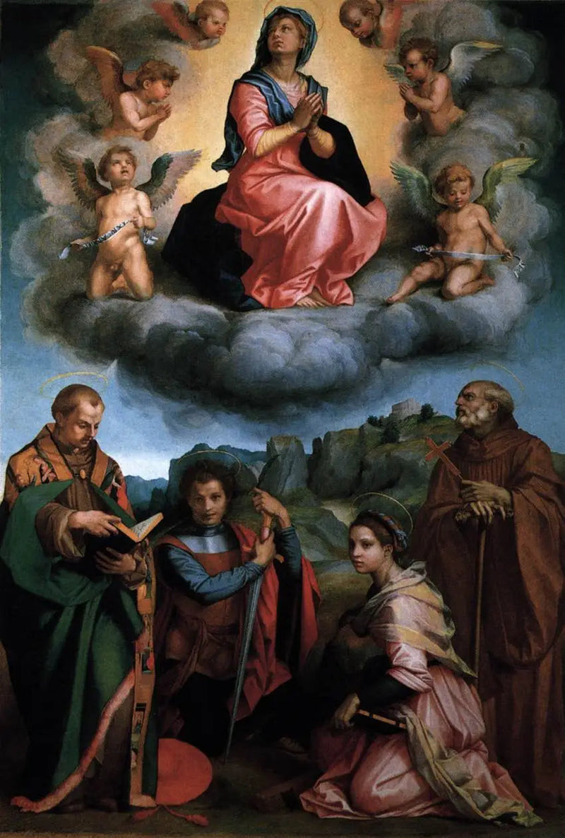 Jomfru i herlighet med fire helgener (Andrea del Sarto) - Andrea del Sarto