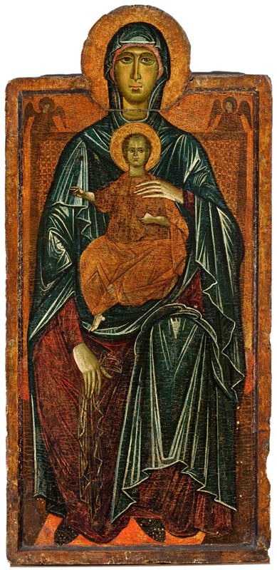 Jomfru i majestet med barnet og to engler - Master of the Bigallo Crucifix