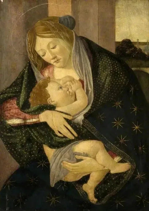 La Vierge et l’Enfant, école de Botticelli, Burrell Collection – reproduction peinture à l’huile sur toile