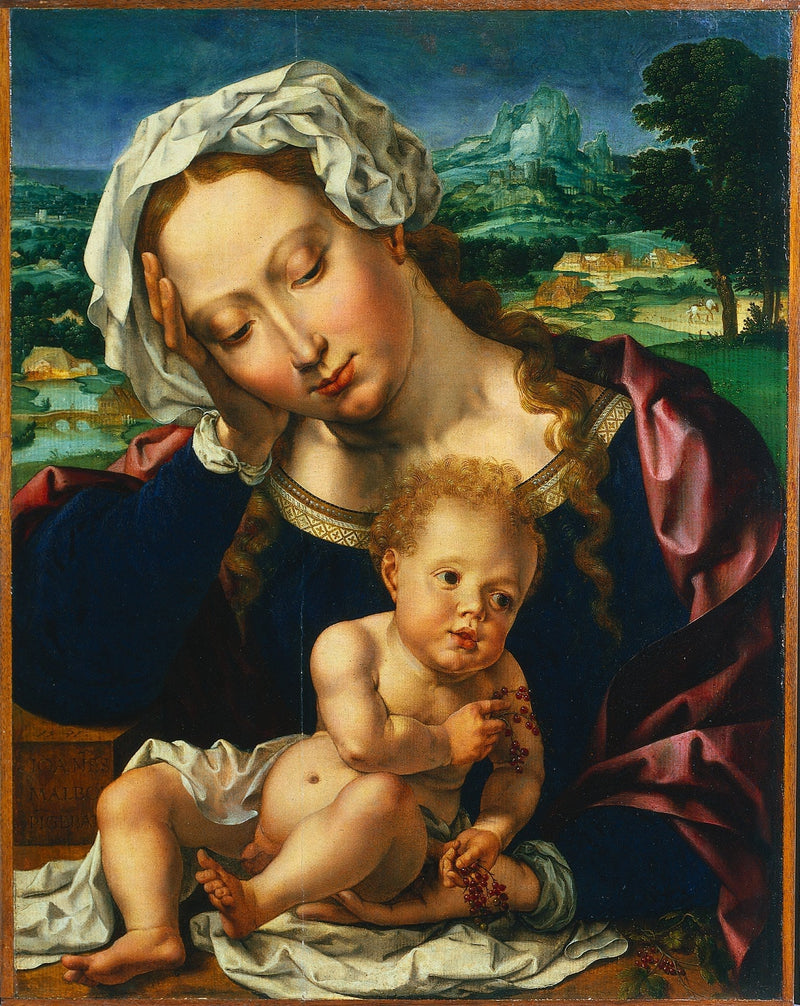 Jomfru og Barn i et landskap - Jan Gossaert