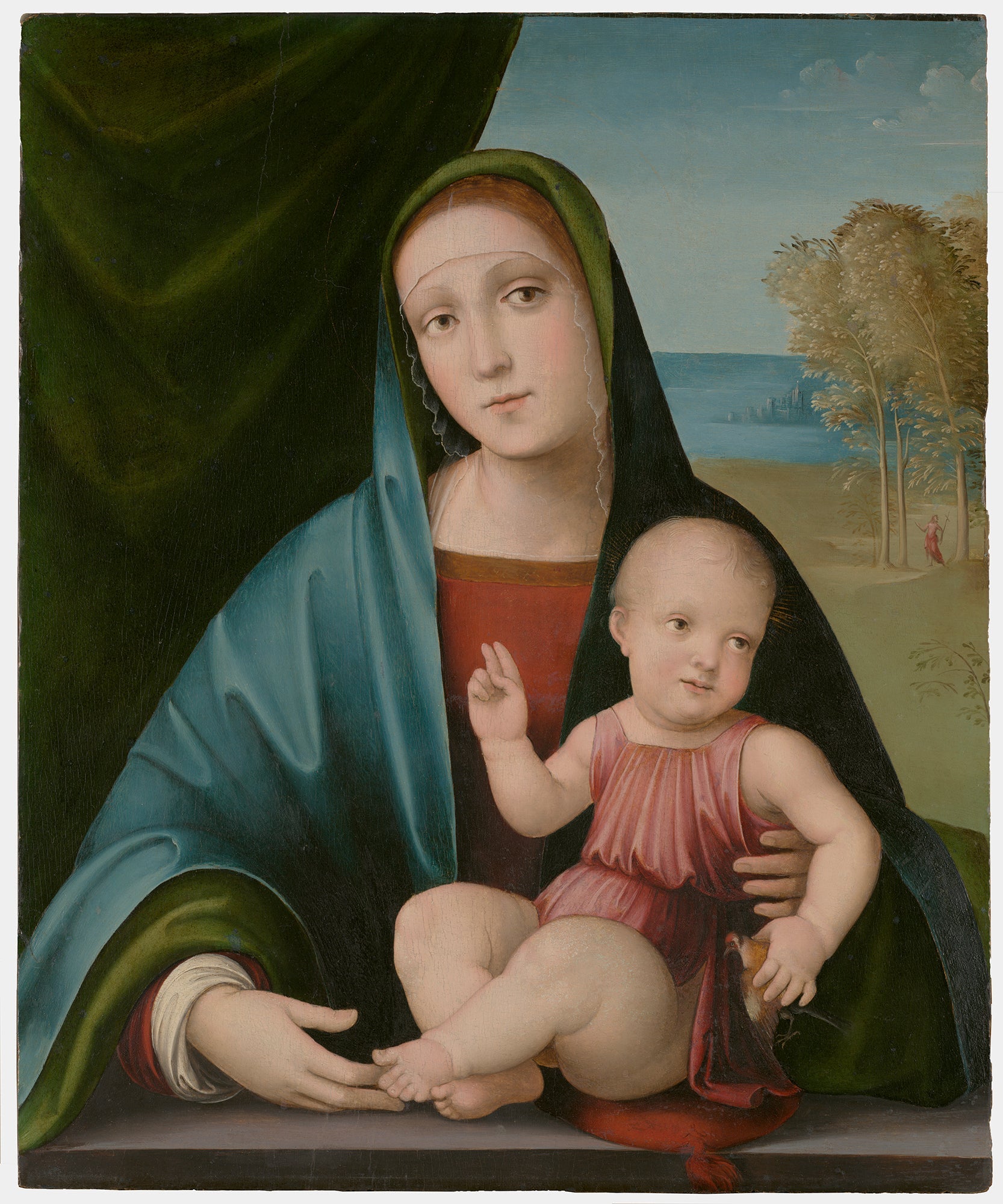 Vierge et Enfant sur un parapet - Francesco Francia image 1 reproduction artisanale de tableau