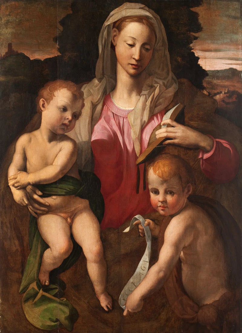 Jomfruen og barnet med Saint Johannes Døperen. - Bronzino