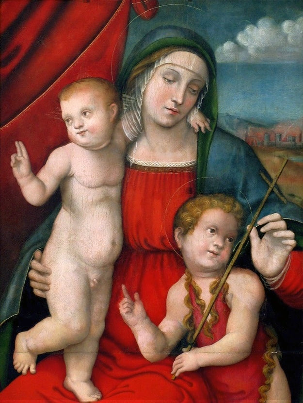 Jomfruen og barnet med Saint Johannes Døperen. - Francesco Francia