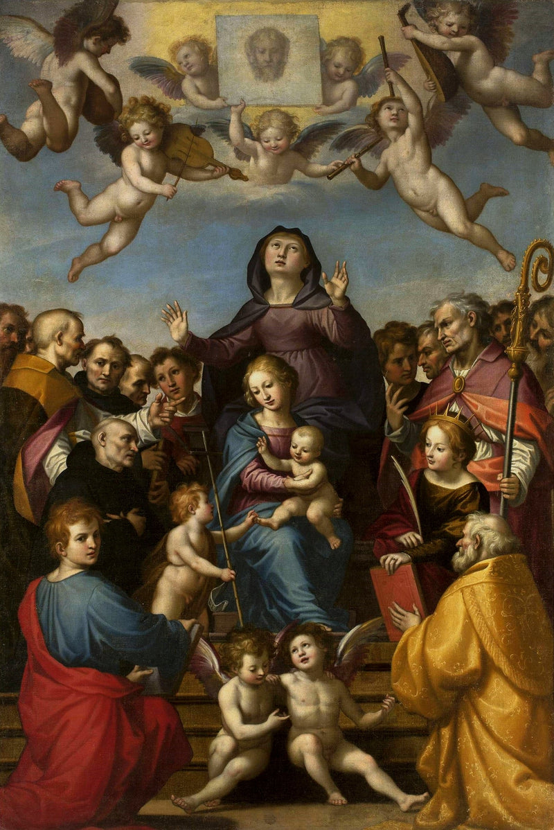 Jomfruen og barnet med den hellige Anna og de skytshelgener av Firenze. - Fra Bartolomeo