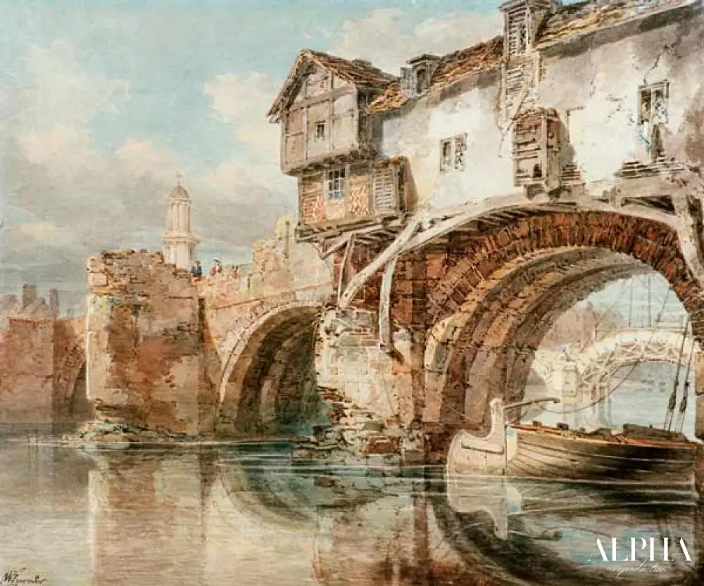 Vieux pont gallois à Shrewsbury - William Turner - Reproductions de tableaux et peintures haut de gamme