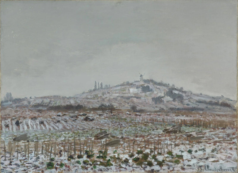 Vinranker under snøen, Orgemont mill W254 - Claude Monet
