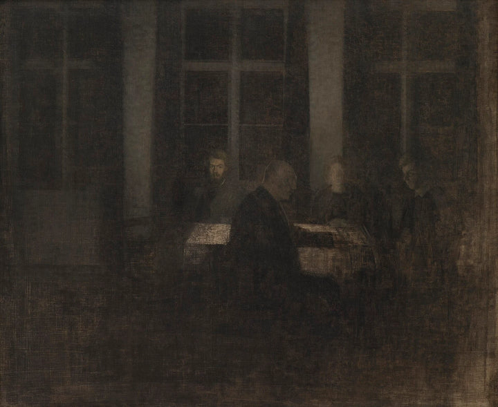 Kveld i stua - Vilhelm Hammershøi