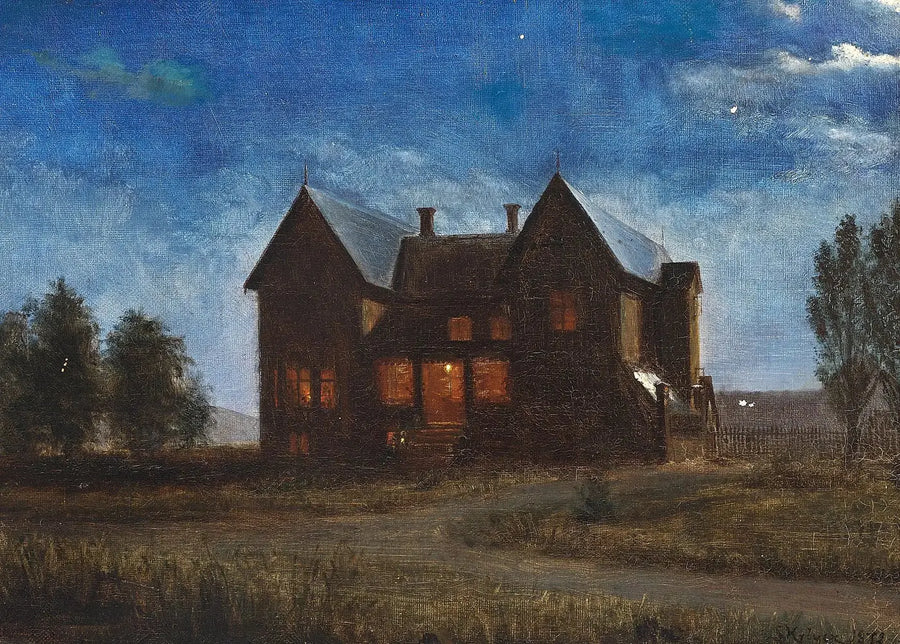 Villa en natt under måneskinnet. - Peder Severin Krøyer