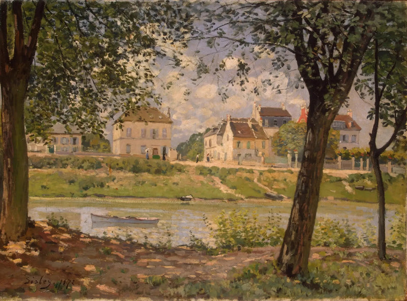 Landsby ved Seinen - Alfred Sisley