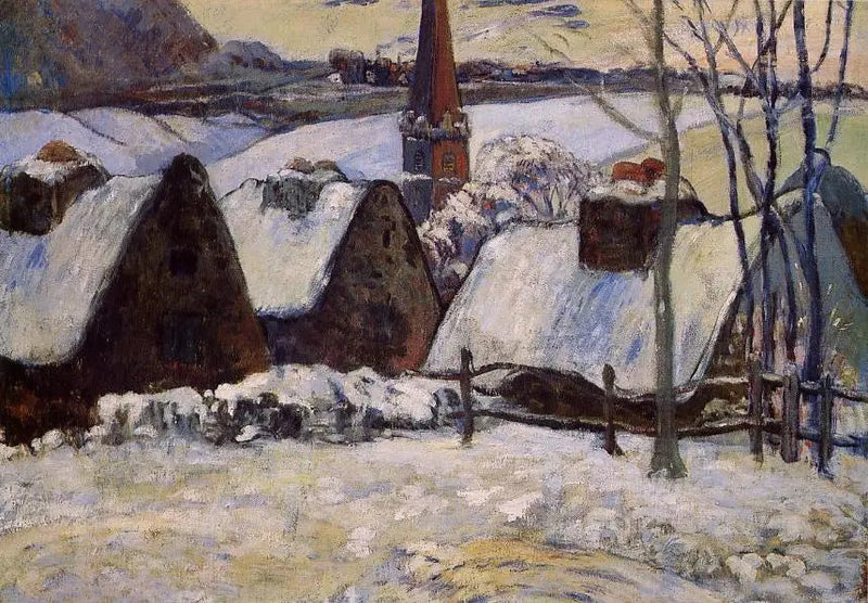 Bretonlandsby under snøen - Paul Gauguin