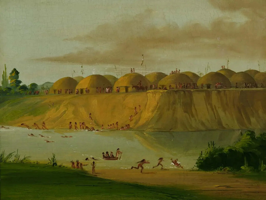 Village Hidatsa, jorddekte hytter ved Knife-elven, 1810 mil over Saint-Louis - George Catlin

Source:
Village Hidatsa, huttes recouvertes de terre, sur la rivière Knife, à 1810 milles au-dessus de Saint-Louis - George Catlin