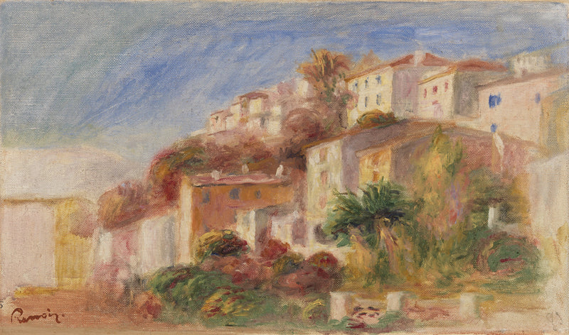 Utsikt fra hagen til Posten, Cagnes (Bygda sett fra hagen til Posten, Cagnes) - Pierre-Auguste Renoir