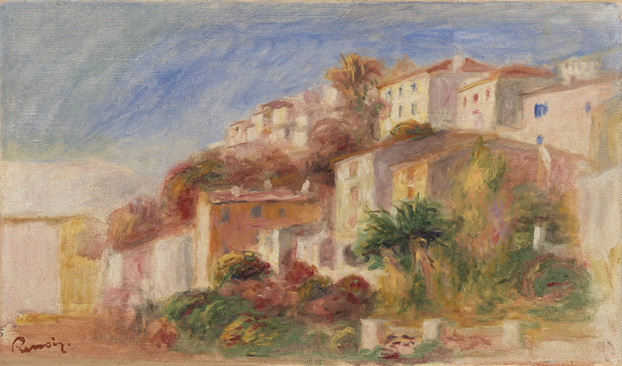 Utsikt fra hagen til Posten, Cagnes (Bygda sett fra hagen til Posten, Cagnes) - Pierre-Auguste Renoir