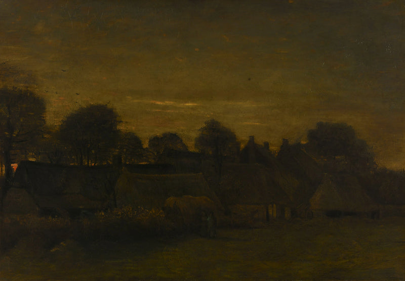 Landlig landskap ved skumring - Vincent van Gogh