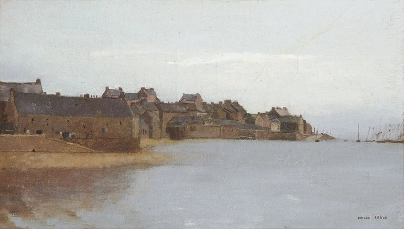  Landsby ved Bretagne-kysten - Odilon Redon