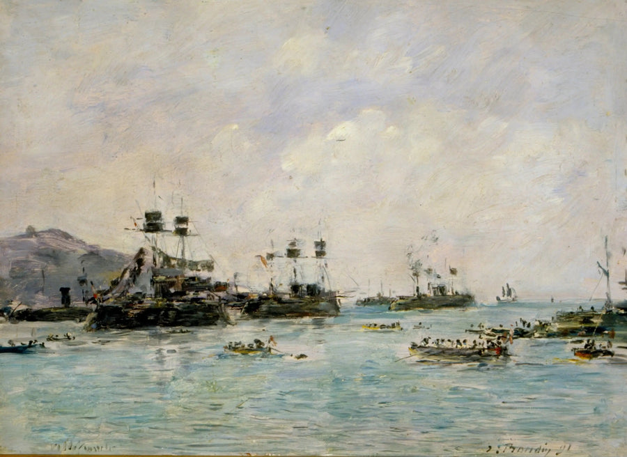 Villefranche - krigsskip - Eugène Boudin