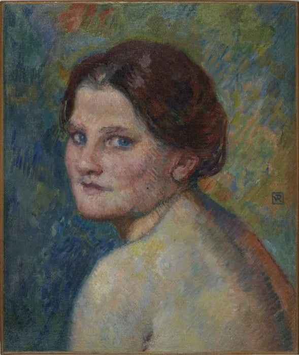 Kvinneansikt utendørs - Théodore van Rysselberghe