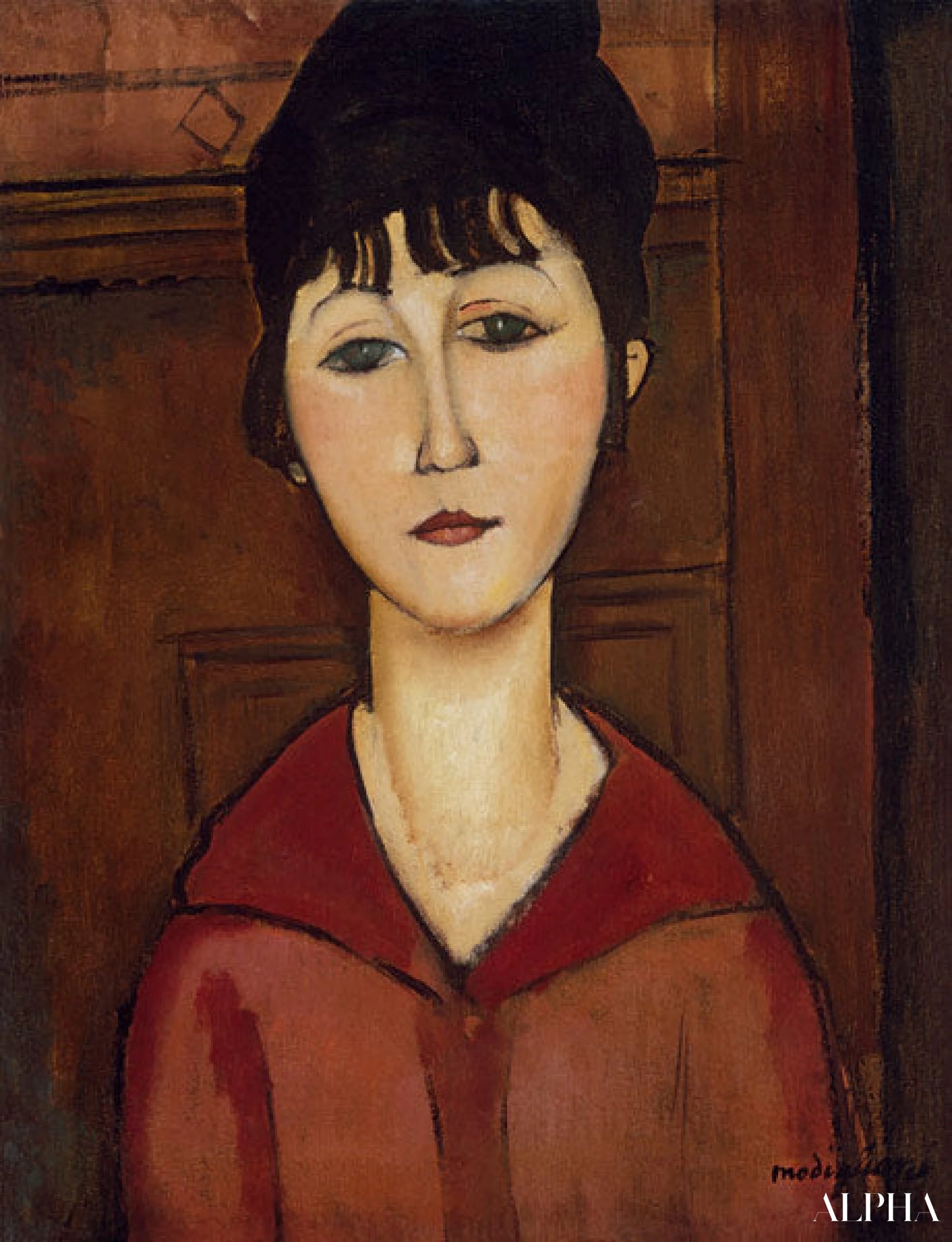 Visage de jeune fille - Amedeo Modigliani - Reproductions de tableaux et peintures haut de gamme