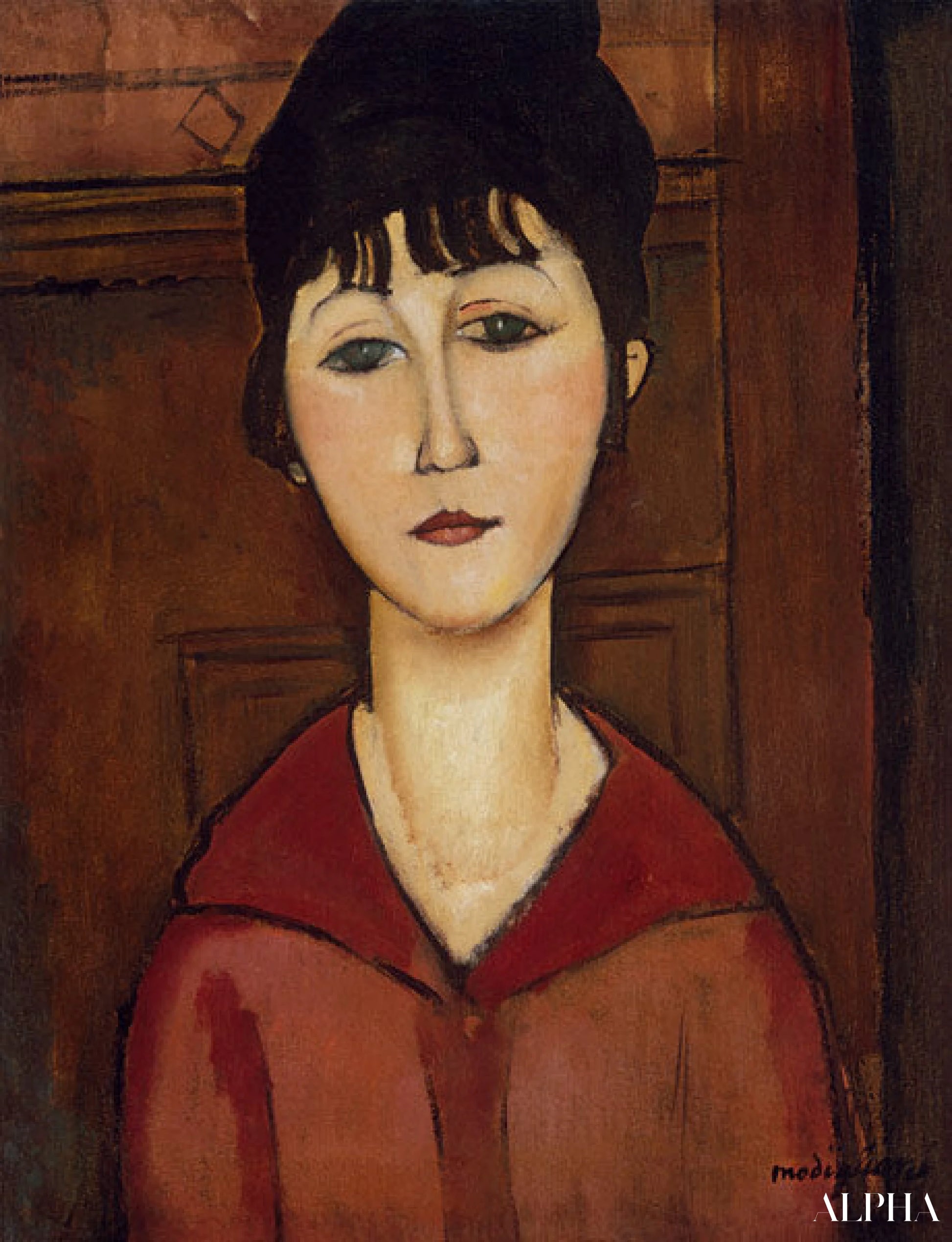 Visage de jeune fille - Amedeo Modigliani - Reproductions de tableaux et peintures haut de gamme