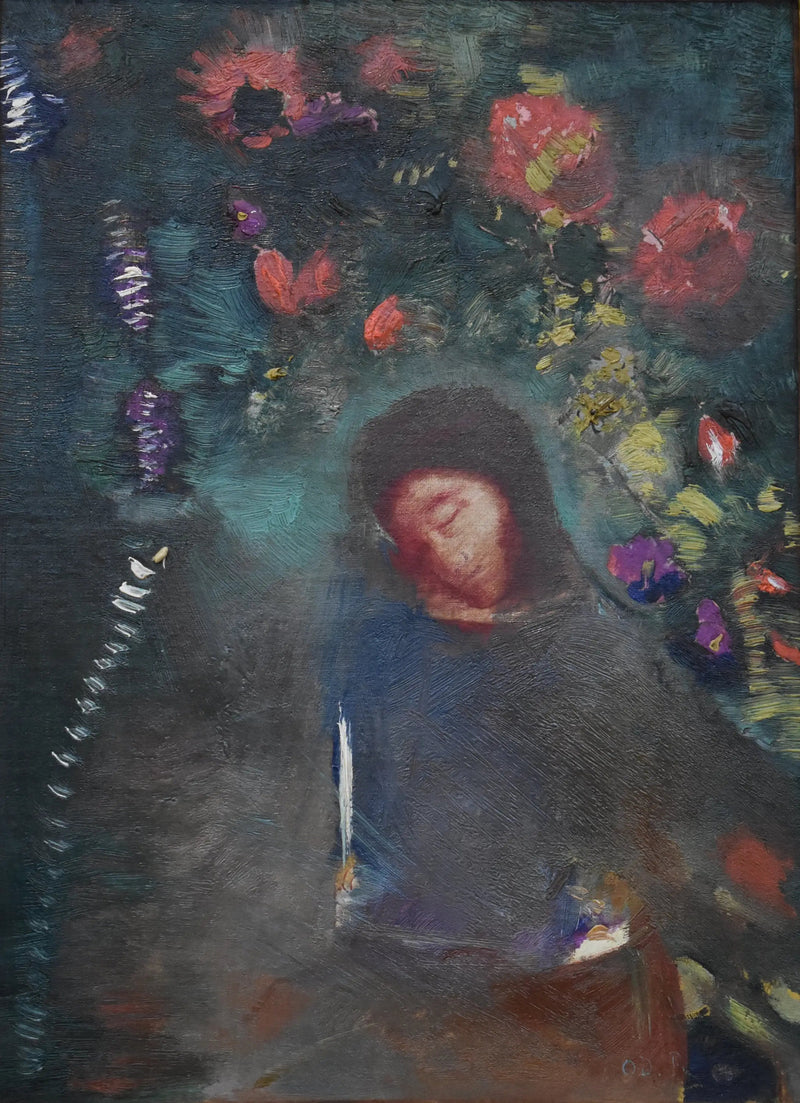 Ansikt og blomster - Odilon Redon