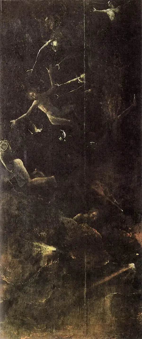 Visjoner fra det hinsidige: de fordømtes fall i helvete - Hieronymus Bosch