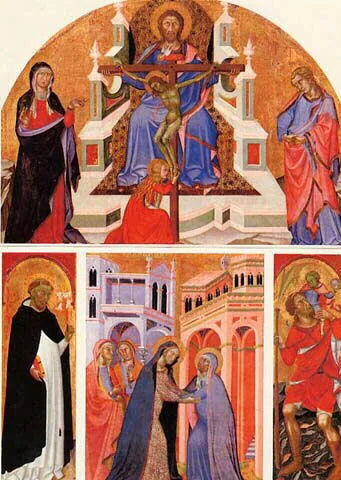 Visitasjon (Treenighetens altertavle) - Bartolo di Fredi