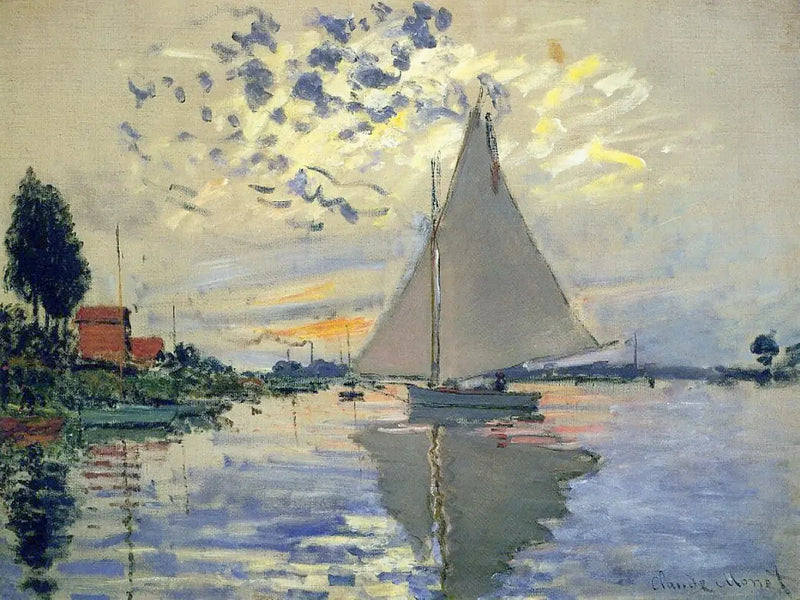 Seilbåt ved Petit-Gennevilliers - Claude Monet