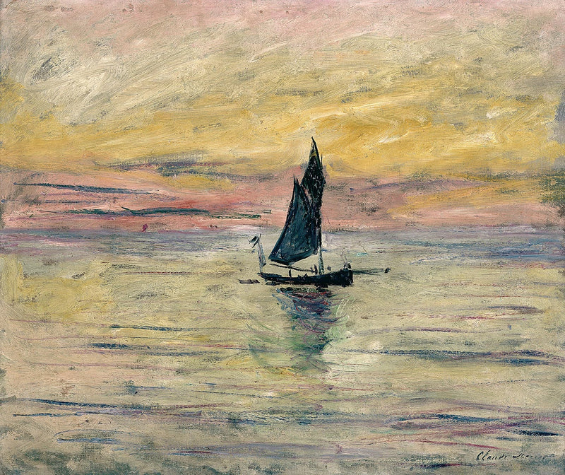 Le Voilier, kveldseffekt W1027 - Claude Monet