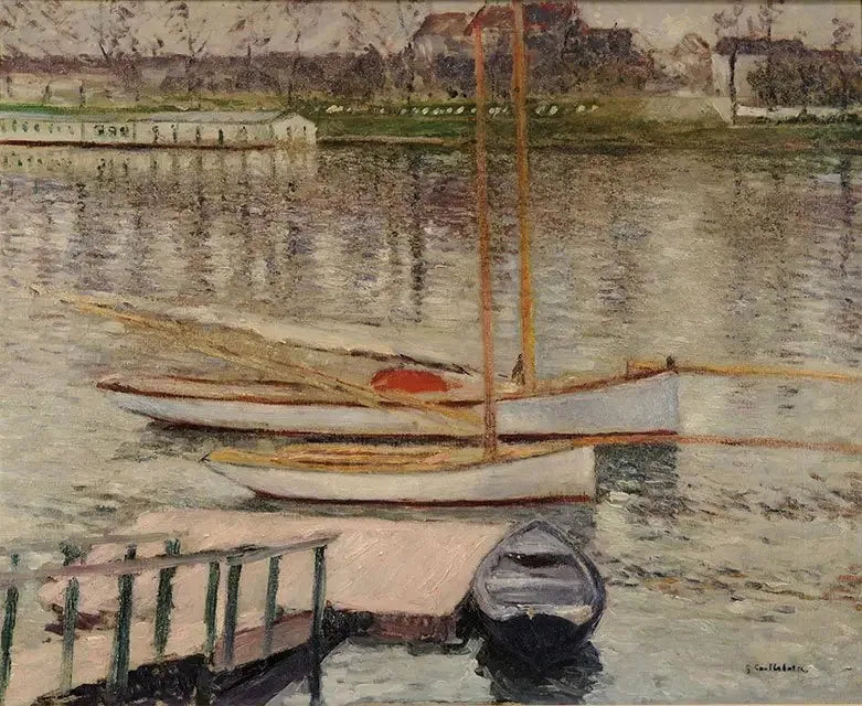 Voiliers au mouillage sur la Seine, à Argenteuil - Gustave Caillebotte image 1 tableau peint à l’huile sur toile