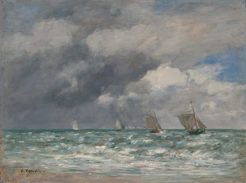 Seilbåter foran Trouville - Eugène Boudin