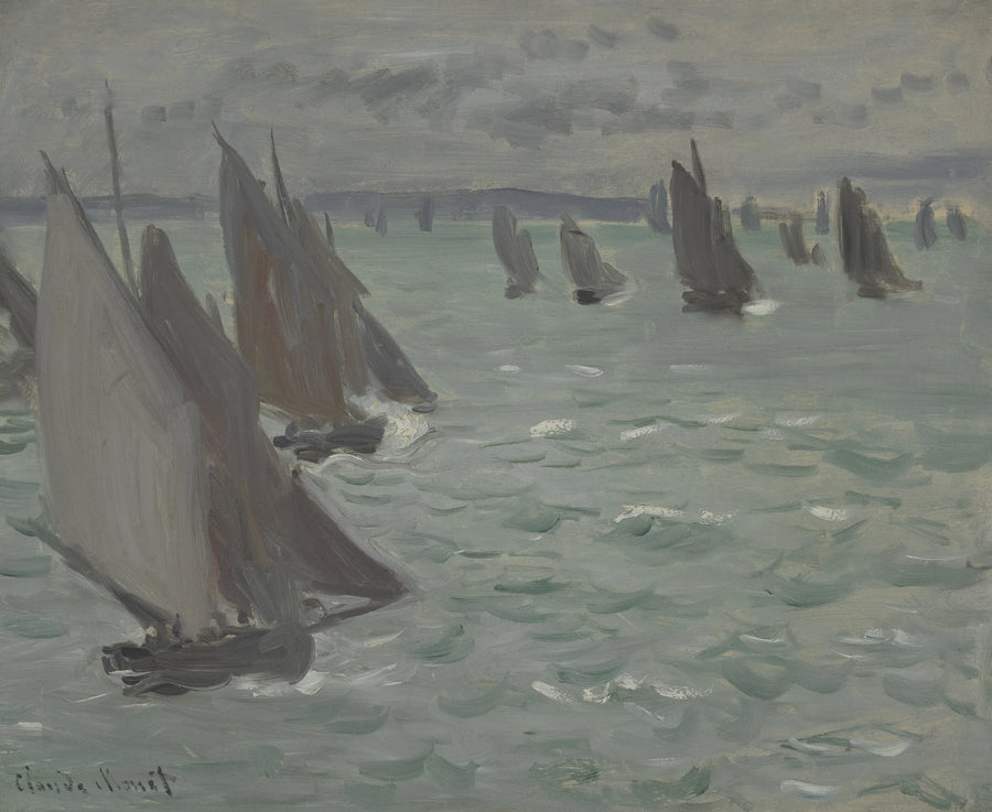Seilbåter på sjøen - Claude Monet