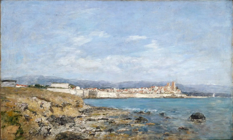 Utsikt over Antibes ved solnedgang - Eugène Boudin