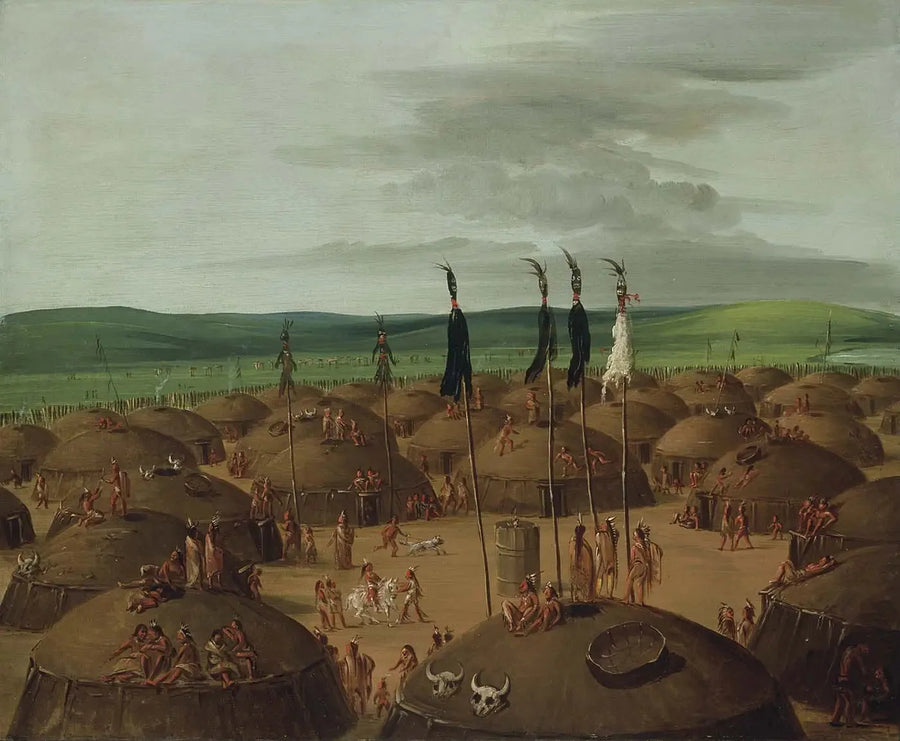 Luftbilde av landsbyen Mandan, 1800 mil over Saint-Louis - George Catlin

Source:
Vue aérienne du village de Mandan, à 1800 milles au-dessus de Saint-Louis - George Catlin