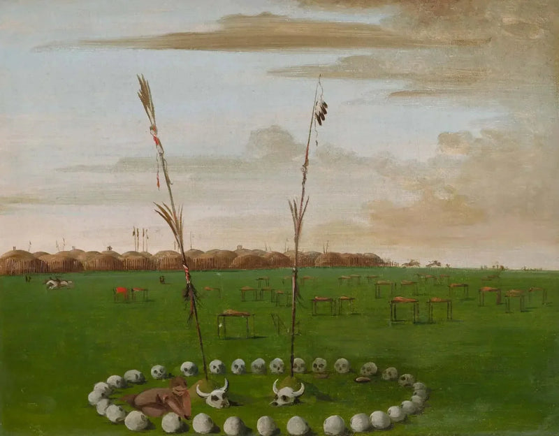 Baksiden av landsbyen Mandan, som viser gravplassen - George Catlin

Source:
Vue arrière du village de Mandan, montrant le cimetière - George Catlin