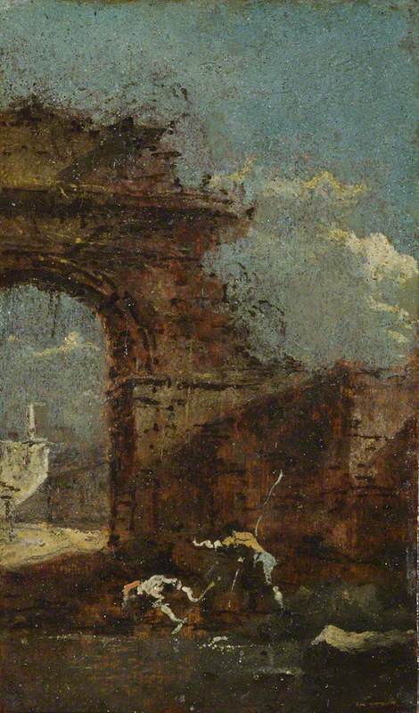 Utsikt over Caprice med ruiner - Francesco Guardi