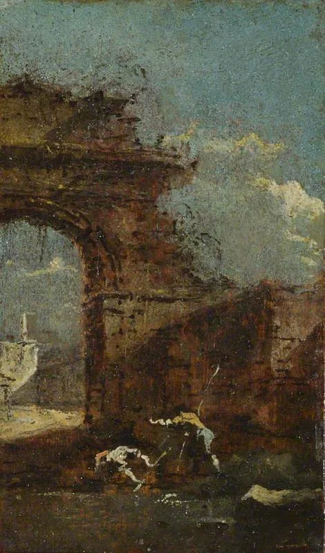 Utsikt over Caprice med ruiner - Francesco Guardi