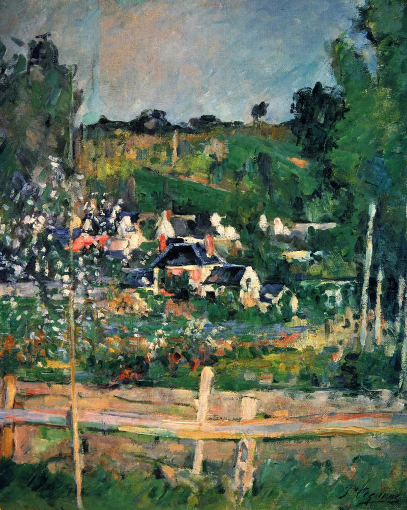 Utsikt over Auvers-sur-Oise – La Barrière - Paul Cézanne