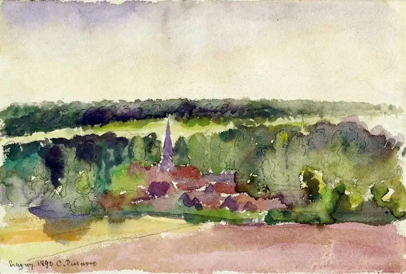 Utsikt over Éragny - Camille Pissarro