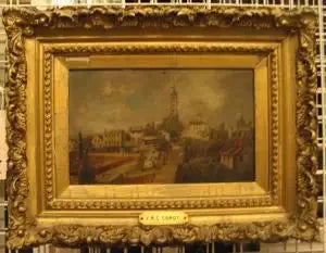 Utsikt over en by - Jean-Baptiste Camille Corot