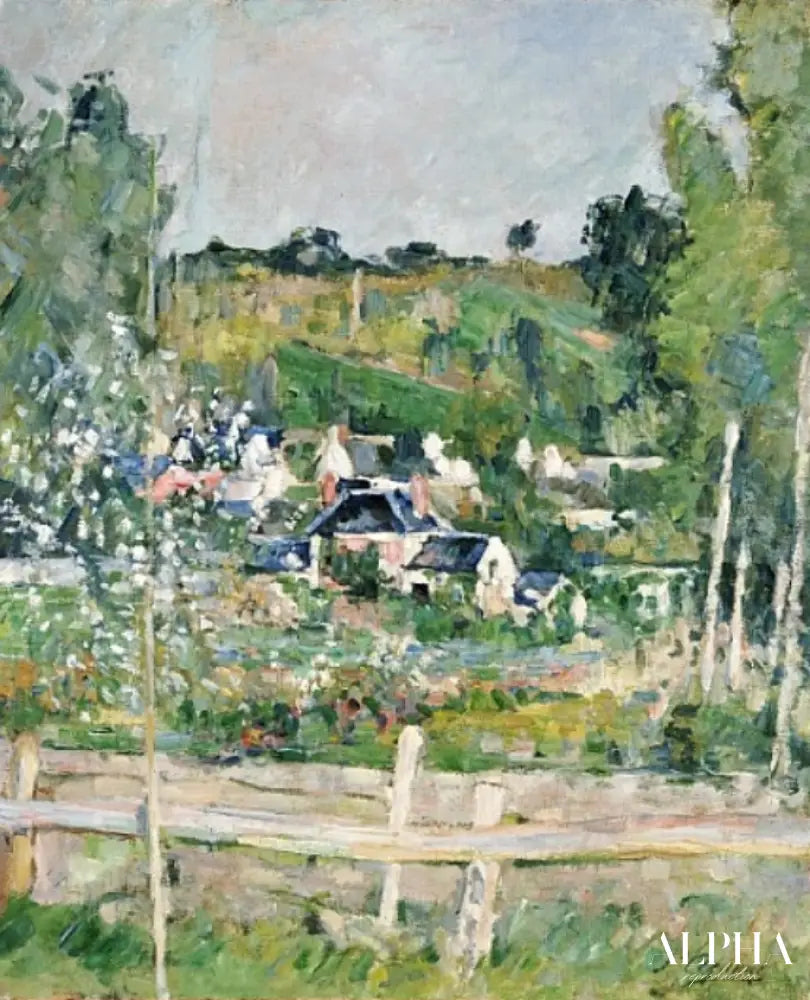 Vue d'Auvers-sur-Oise, la clôture, vers 1873 - Paul Cézanne - Reproductions de tableaux et peintures haut de gamme