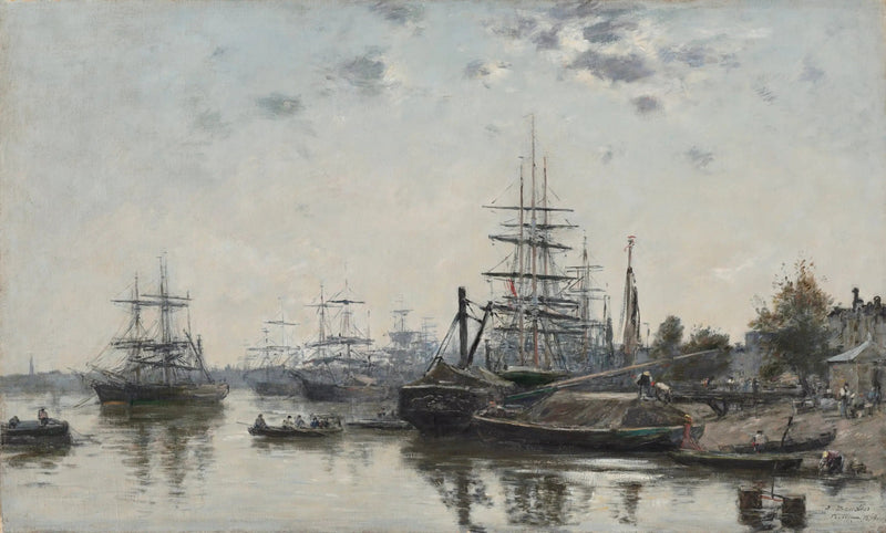 Utsikt over Bordeaux, fra Chartrons-kaien - Eugène Boudin