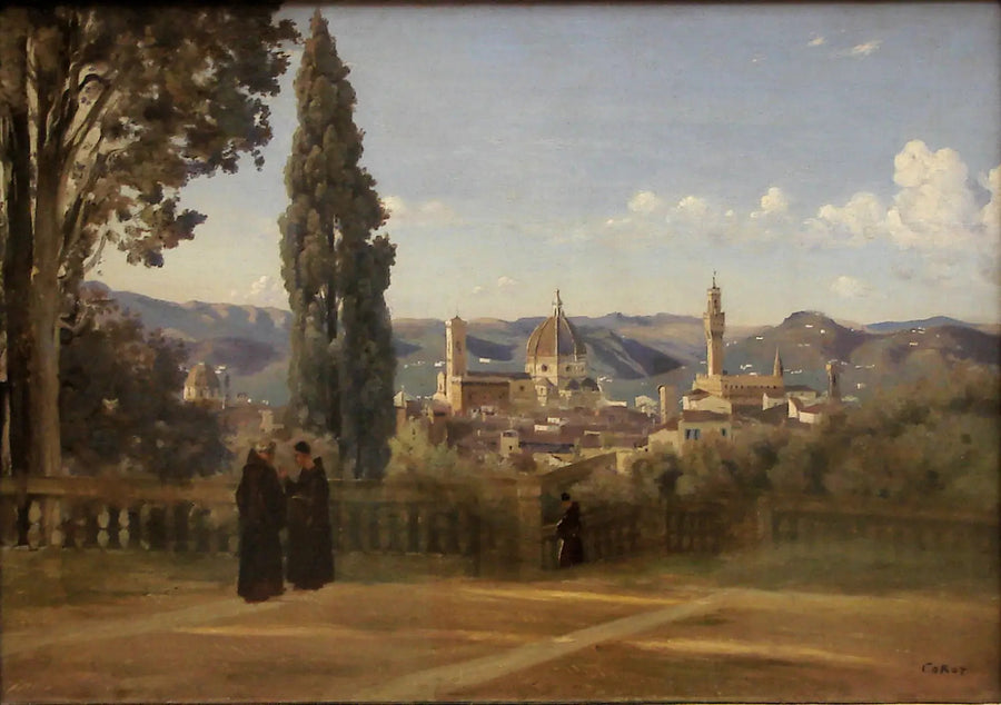 Utsikt over Firenze fra Boboli-hagen - Jean-Baptiste Camille Corot