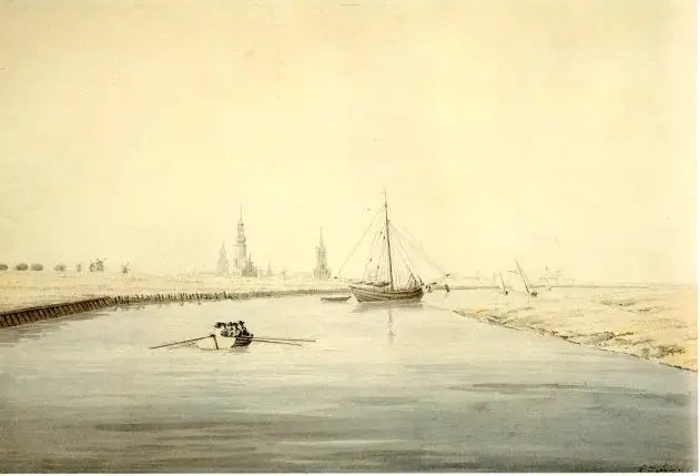 Utsikt over Greifswald fra øst - Caspar David Friedrich