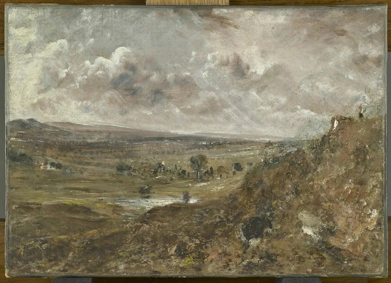 Utsikt over Hampstead Heath; Tordenvær-effekt - John Constable