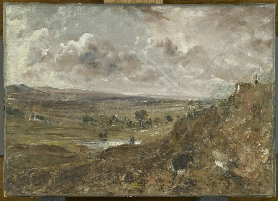 Utsikt over Hampstead Heath; Tordenvær-effekt - John Constable