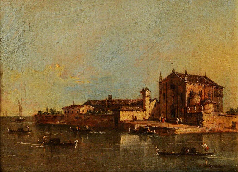 Utsikt over San Cristoforo-øya, Venezia - Francesco Guardi