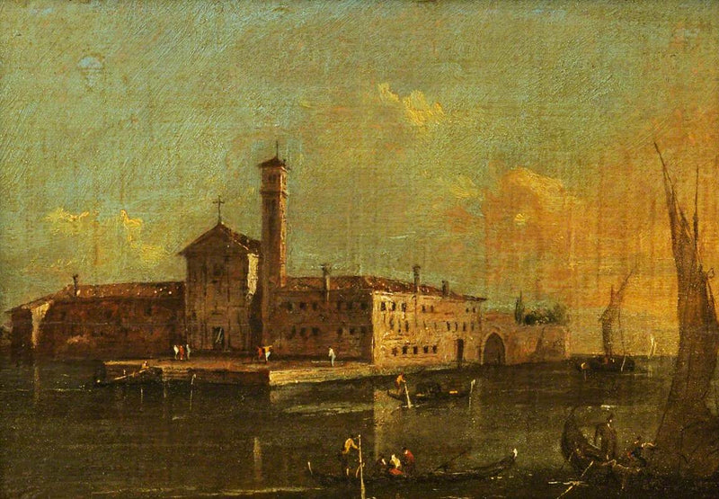Utsikt over San Lazaro-øya, Venezia - Francesco Guardi