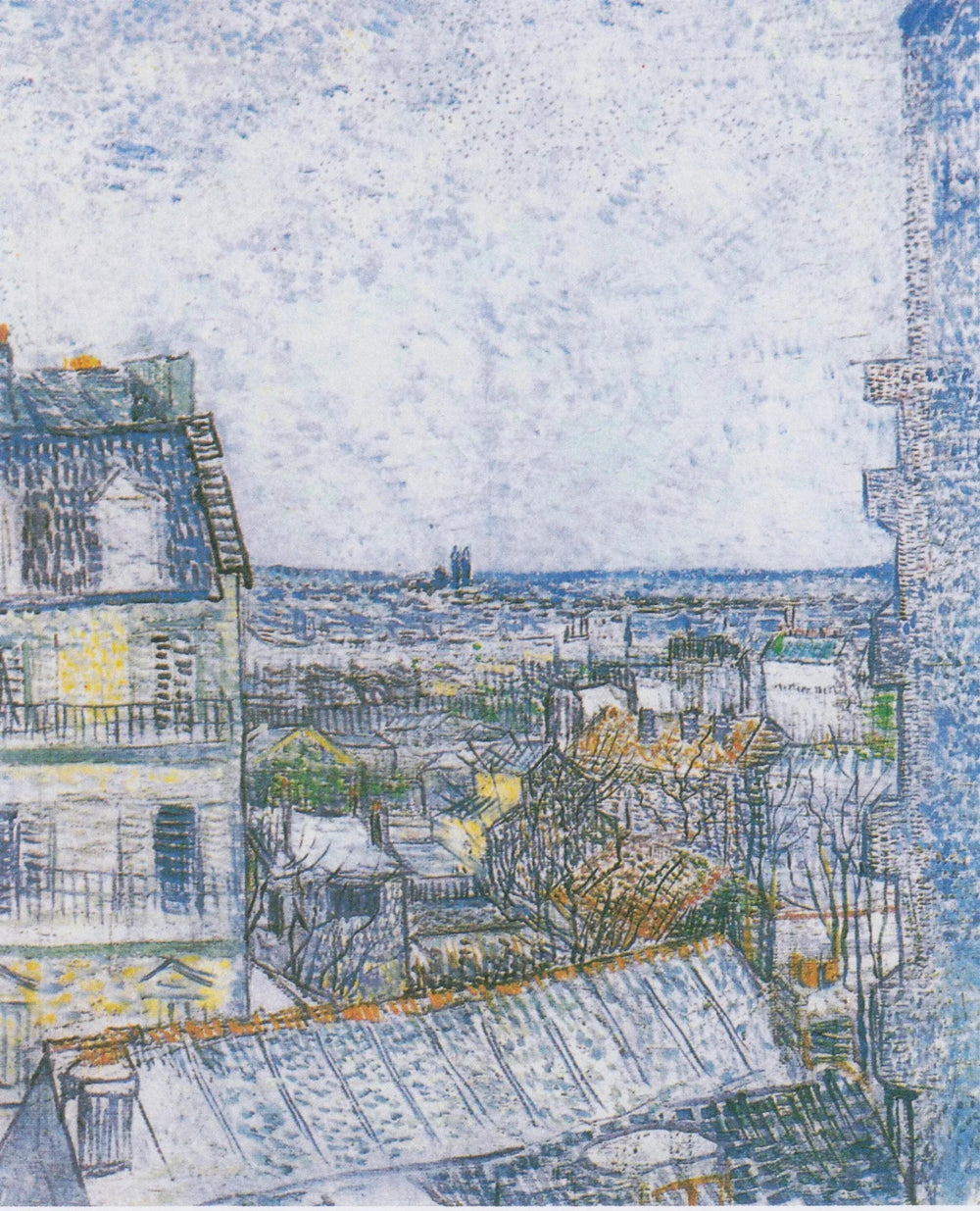 Vue de la chambre de l'artiste, rue Lepic - Vincent van Gogh image 1 reproduction artisanale de tableau